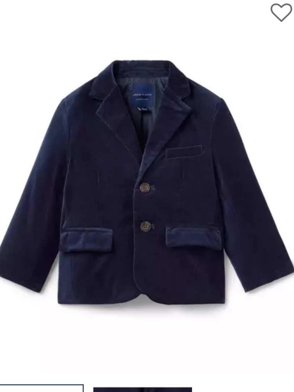 Janie and Jack Boys Navy Velvet Blazer Size 10 EUC